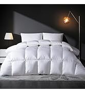 DOWNSTORIA Feather Down Comforter Queen Size Duvet Insert, Light Weight True Baffle-Box Noiseless...