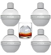 Ice Ball Molds, Fosoe 2.5 Inch Round Ice Cube Molds, Large Ice Ball Maker Mold with Lids, Easy Re...