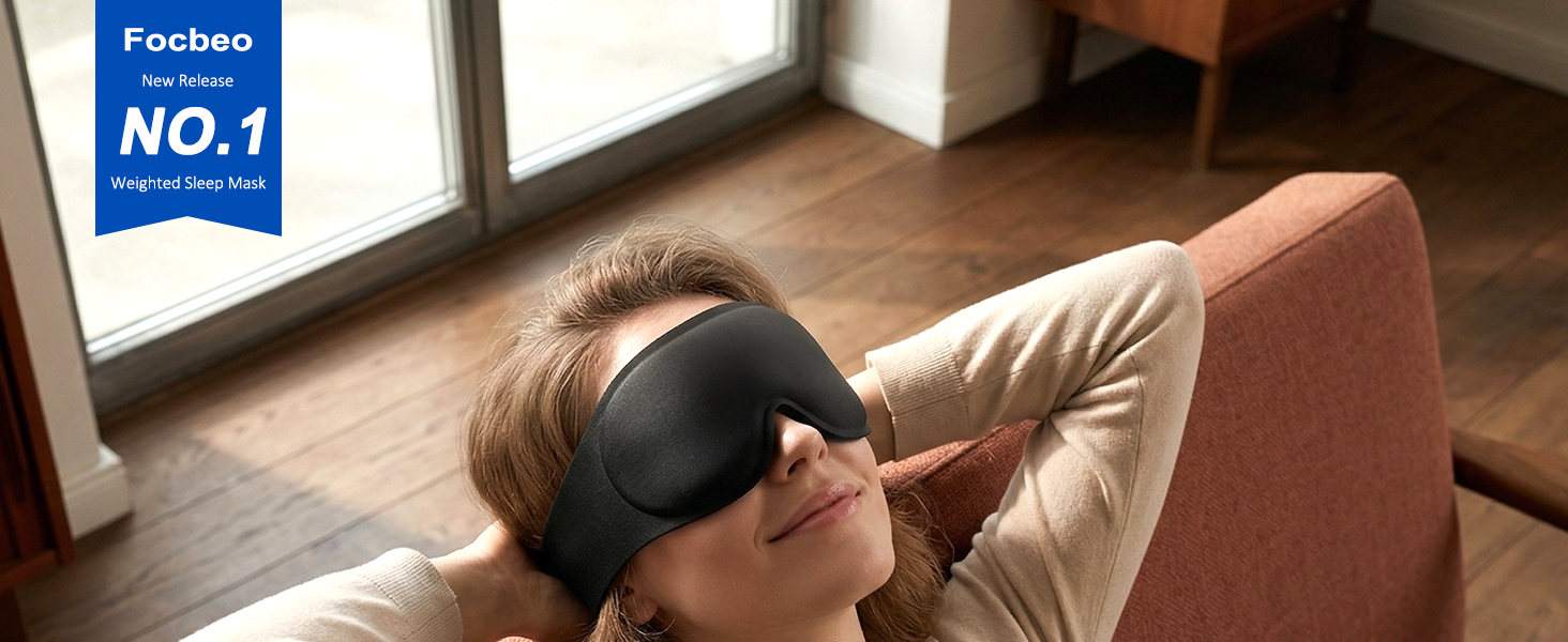 weighted eye mask for sleeping,3D coutoured cups,zero eye pressure,100% blackout,women,migraines