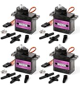 Miuzei MG90S 9G Micro Servo Motor Metal Geared Motor Kit for RC Car Robot Helicopter, Mini Servos...