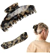 LAYONGMOLI Non-fading Large Tortoiseshell Hair Claw Clips Cellulose Acetate Ponytail Clamps Oil-f...