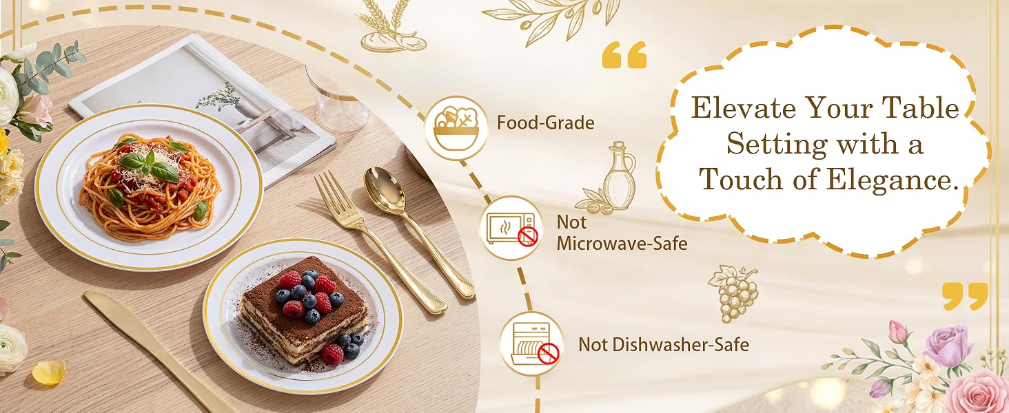 Gold Disposable Dinnerware Set