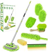 62" Car Wash Brush with Long Handle Chenille Microfiber Car Wash Mop Mitt, Wheel Brush, Windshiel...