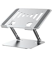 K&ZZ Sturdy and Portable Laptop Stand for Desk, Height Adjustable Riser with Ventilated Cooling, ...