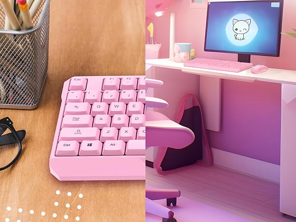 KLIM Chroma pink wireless keyboard pink gaming keyboard pink keyboard