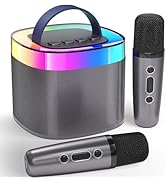 YLL Karaoke Machine for Adults Kids, Portable Bluetooth Karokee Speaker with 2 Wireless Microphon...