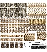 BEEFLYING 326 Pieces Viking Beard Beads Tibetan Style Alloy Beads Norse Hair Tube Loose Beads Ant...