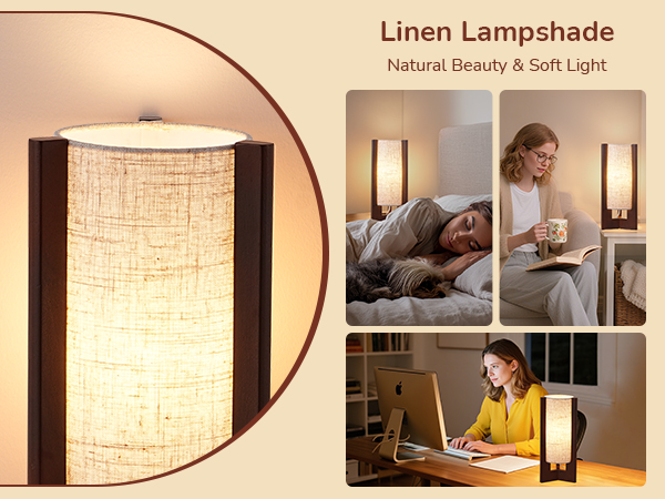 Beige Linen Lampshade Table Lamp