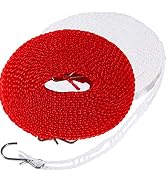 Foshine Clothesline 5m 1.64ft Length 2 Pack Camping Clothesline Red White Clothes Drying Rope Por...