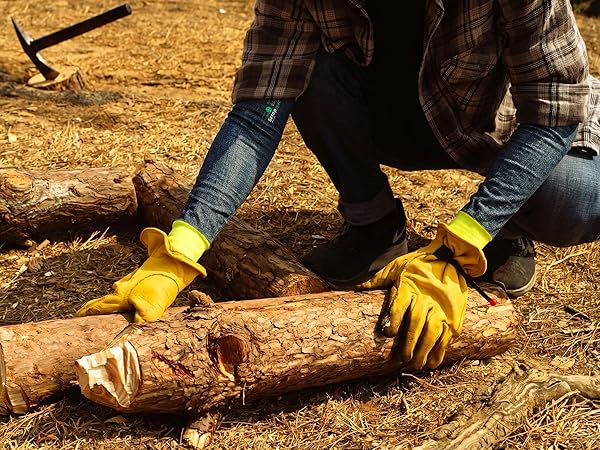 Safedenn cut-resistant sleeves worn by a worker handling sharp materials