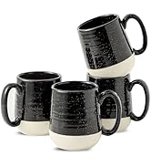 Hasense Ceramic Coffee Mugs Set, 15 oz Large Coffee Cups Set of 4, Tea Cups with Handle for Men a...