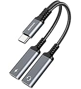 ZOOAUX USB C Splitter, Dual USB C Headphone and Charger Adapter,2-in-1 Type C Audio Dongle Cable ...