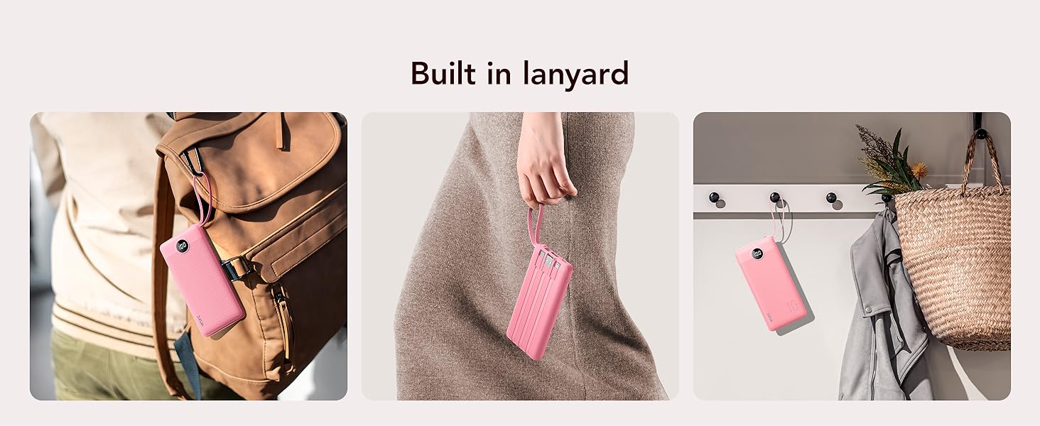 built in lanyard portable charger