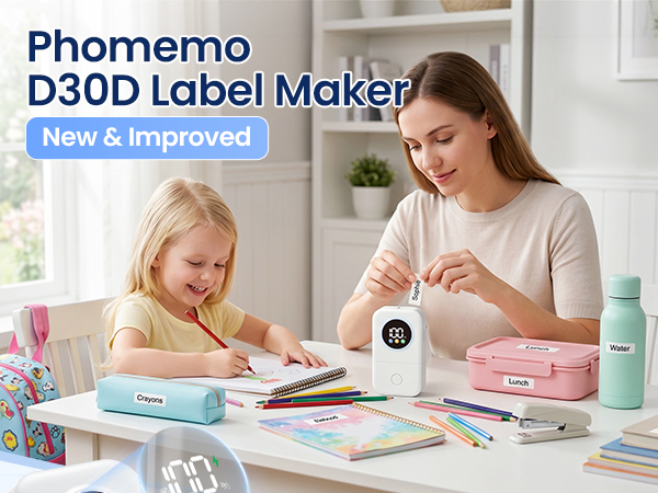 Phomemo D30D Label Maker Machine with Tape