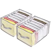 Univivi Clothes Drawer Organizer Wardrobe Clothes Organizer for Folded Clothes, 7 Grids Upgraded ...