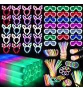 SHQDD 260 PCS Glow in the Dark Party Supplies, Halloween Party Favors, 20PCS 16" Foam Glow Sticks...