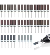 SUNJOYCO 40 PCS Sanding Drums for Rotary Tool, 1/8 Inch Shank Sanding Bits, 180-2000 Grit Aluminu...