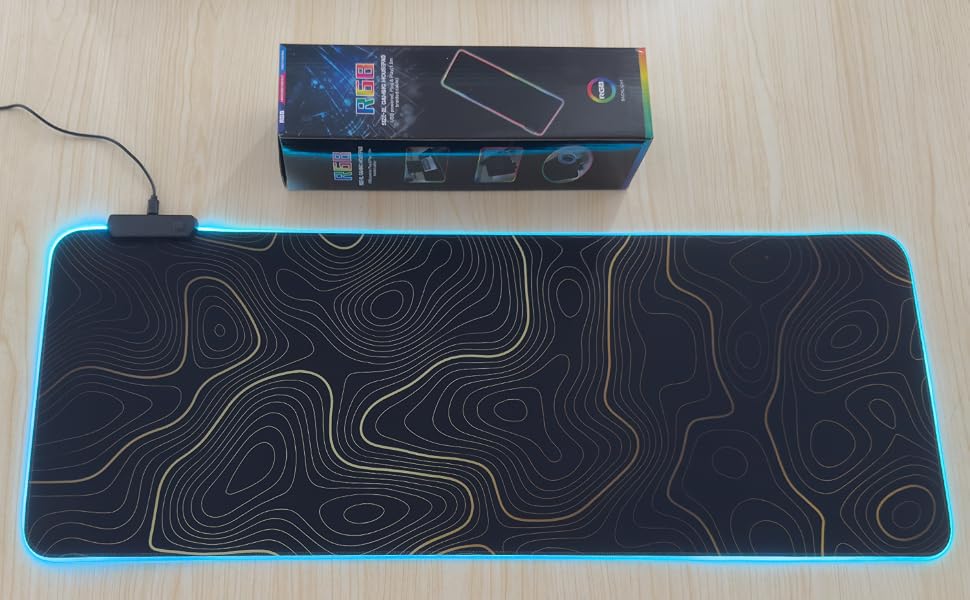 (Black with Gold Topographic Line)