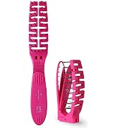 F3 Systems Compact Folding Hair Brush with Mirror - Detangling Comb for Adults & Kids, Portable f...