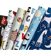 WRAPAHOLIC Wrapping Paper Sheet - Cute Animal Design for Birthday, Holiday, Party, Baby Shower - ...