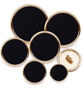 SEMINI 36 Pieces Mixed 6 Sizes Metal Button Alloy Shank Button Round Shaped Sewing Button for Wom...