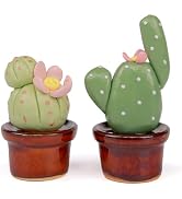 YGMONER Ceramics Cactus for Car Dashboard, Figurines Car Interior Plant Knickknacks Vehicle Decor