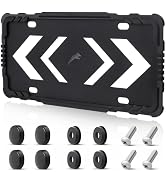 RED WOLF Silicone License Plate Frame, Rattle & Rust Proof Rubber License Plate Holder Without Ob...