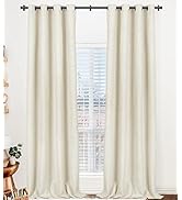 100% Blackout Curtains 84 Inches Long,Linen Blackout Curtains 84 Inch Length 2 Panels Set,Thermal...