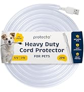 PROTECTO 2-Pack Heavy Duty Cord Protectors from Pets No Chew Solution, 7ft Easy to Use Dog & Cat ...