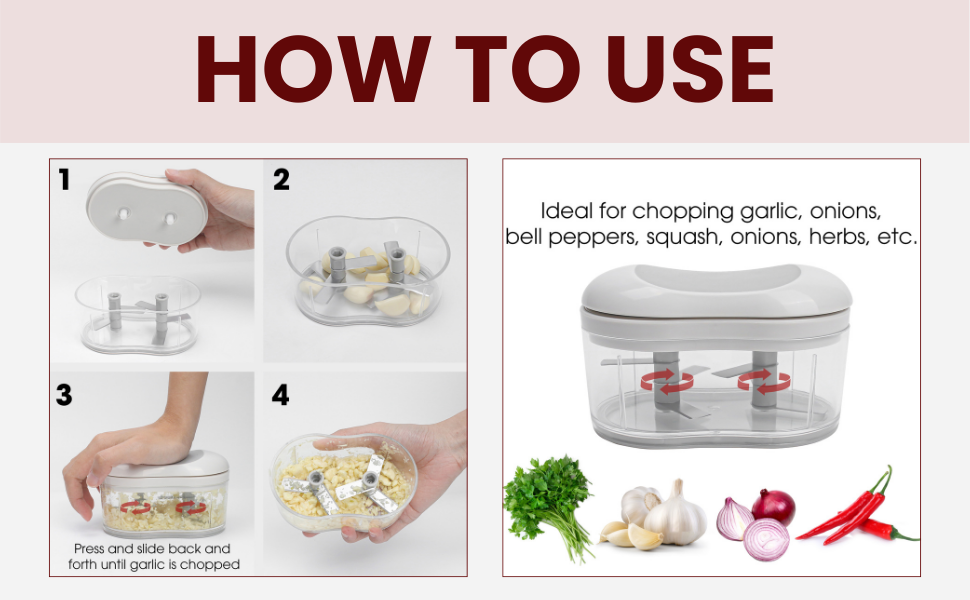 Push Chopper Garlic Manual Hand Press