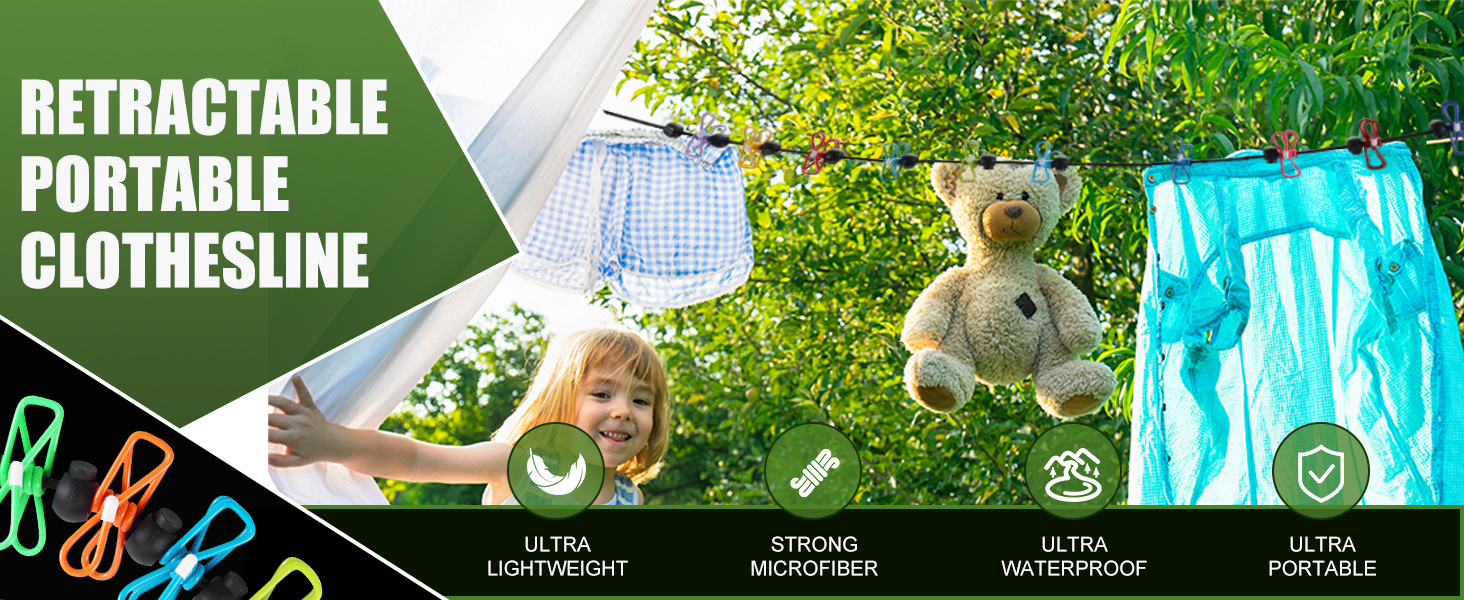 Package included 2 clotheslines + 2 bags, offering durability for your camping needs.