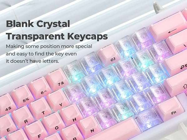 White glitter crystal keycaps