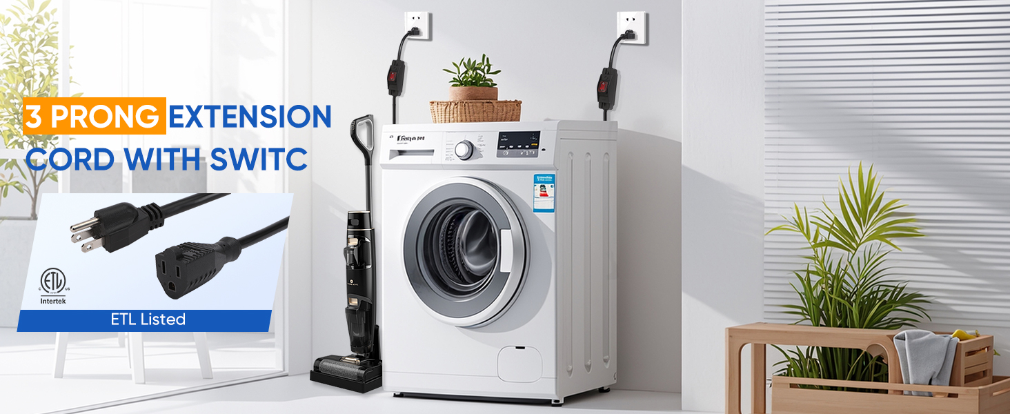 Extension Cord with On/Off Waterproof Switch