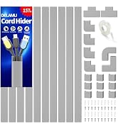 Cord Hider, 157in Delamu Wire Covers for Cords Cable Management, TV Cable Hider Wall Kit, Cable R...