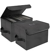 alavisxf xx 7-inch Vinyl Record Storage Box, Nylon Foldable and Stackable Set of 2 Vinyl LP Stora...