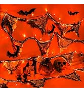 cshare Halloween Lights Battery Operated or USB, Creepy Cloth String Lights with Timer Waterproof...