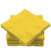 Cocktail Napkins Disposable, Yellow Beverage Napkins Soft and Absorbent Paper Napkins for Dinner,...