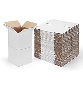 SPEPLA 6x6x6 Shipping Boxes for Small Business,40 Pack White Corrugated Cardboard Box for Packagi...