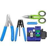 BAOSHLA(5-piece kit)Fiber optic Termination tool kit X5 Optical Fiber Cleaver with 3 Port Strippe...