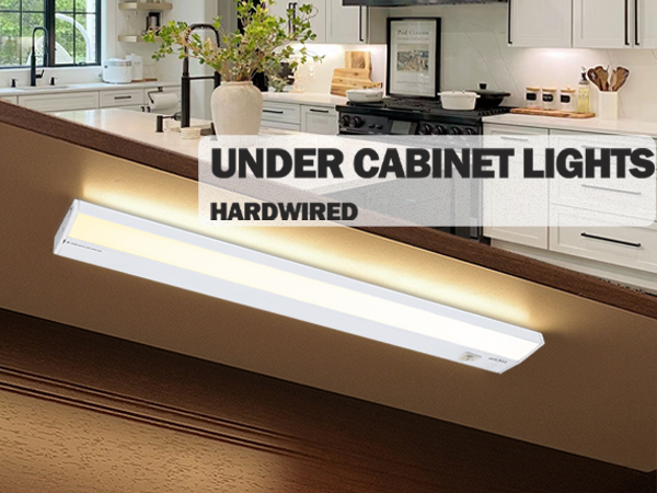 Ansen Hardwired Under Cabinet Lighting, LED Light for Kitchen/Closet, Dimmable, 3 Color Temperature