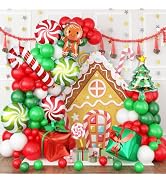 Christmas Balloon Arch Kit 106PCS Red Green White Latex Balloons Garland with Gift Box Candy Cane...