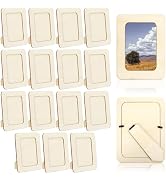 VOKOY 15 Pack Wooden Picture Frames for Crafts,DIY Wood Craft Picture Frames for 4" x 6" Photos,U...