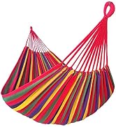 GOCAN Brazilian Double Hammock 2 Person Extra Large 220x160cm Total Length 330cm Load 500lb Canva...