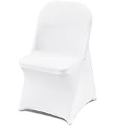 VEVOR 30 PCS White Folding Chair Covers - Ideal for Weddings, Parties, Dining, and Banquets - Uni...