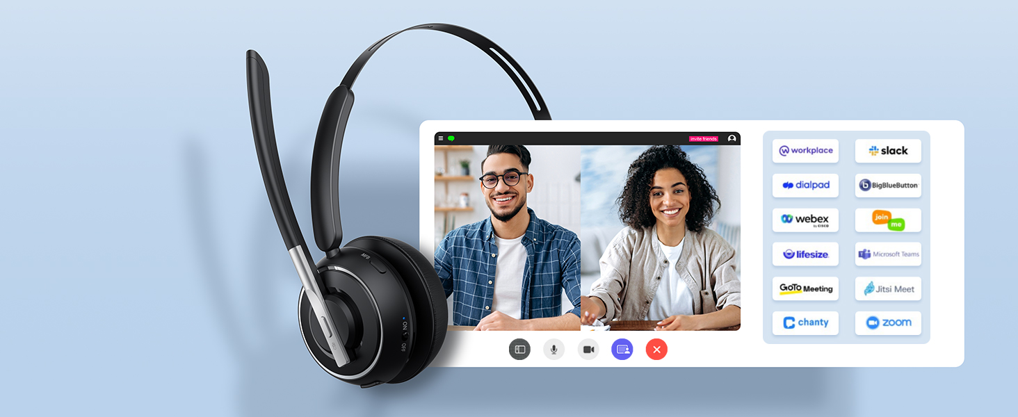 wireless headsets with microphone for computer headset wireless headset for remote work computer