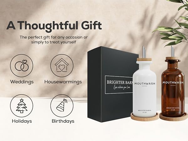 Thoughtful Gift - Boho Mouthwash - Updated Amber Bottle - Mobile