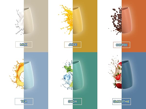 drinking cups set stackable drinking glasses yogurt cup wheat straw cups 16 oz tumbler set 16 oz cup