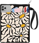 CRASPIRE Daisy Flower Book Sleeve Waterproof Zipper Books Pouch Washable Cloth Paperbacks Protect...