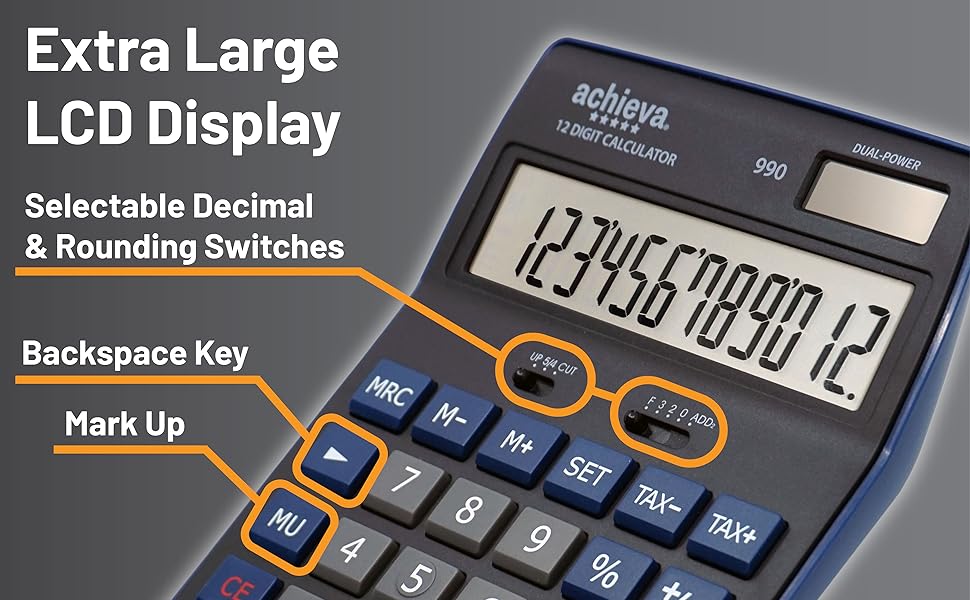 features of Achieva desktop calculator