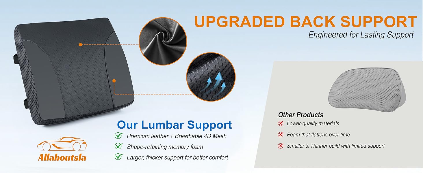 Upgraded materials and thicker design make this back cushion for chair durable and breathable.